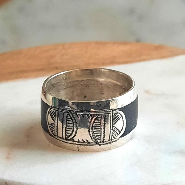 Bague Touareg Argent Ethnique Artisanale – Taille 64  Nanif 6001