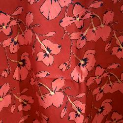 Jupe portefeuille indienne fleurie rouge
