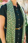 Echarpe foulard femme imprimé fleur verte
