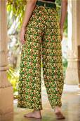Pantalon fleuri SHINO ceinture ajustée pour femme