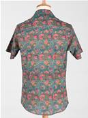 Chemise homme manche courte Tige de fleurs en coton L