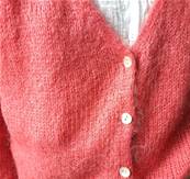 Gilet col V boutonné framboise - taille unique