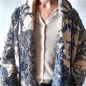 Veste matelasse imprim toile de Jouy 