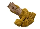 Chaussettes 29% laine 11% alpaga moutarde 35-38