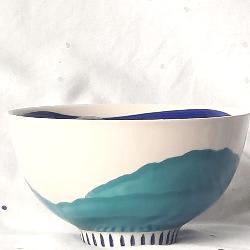 Bol GREEKA 30 cl GRES blanc et turquoise