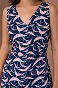 Combinaison fluide KOCHA bleu à motifs oiseaux