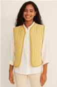 Gilet sans manches matelass� � carreaux vichy Jaune et blanc � Style r�tro chic