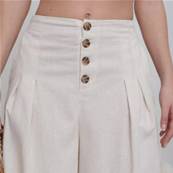 Pantalon large coton ecru