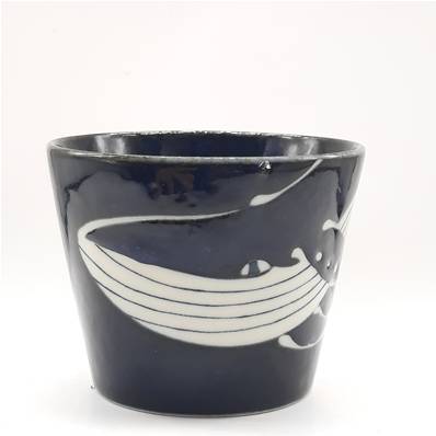 Tasse japonaise bleue motif baleine