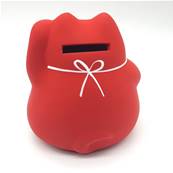 Tirelire chat rouge Porte-bonheur Manekineko