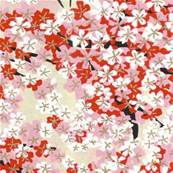 Carnet en papier japonais fleurs de cerisier rouge Sakura 120 pages