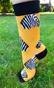 Chaussettes Zèbres fond jaune