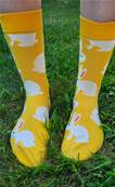 Chaussettes Lapins fond jaune