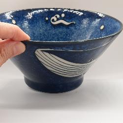 Bol ramen japonais bleu motif baleine Ø 19 cm