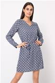 Robe tunique Gingko bleue manche longue