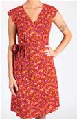 Robe courte cache coeur femme PETALES, Orange fushia taille M.