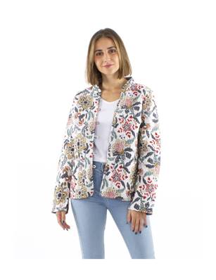 Veste indienne matelassée réversible blanc