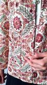 Veste indienne matelassée réversible fleurie blanche fleurie