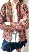 Veste indienne matelassée réversible Safran fleurie