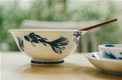 Bol  ramen Motif Poisson bleu 19 x8,5 cm 1000ML