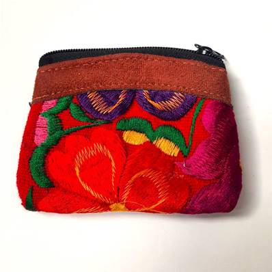 Porte monnaie motifs fleuri 2 Guatémala