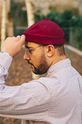 Toque docker bonnet marin uni bordeaux