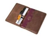 Protège passeport et cartes en cuir 14x17x 1 cm