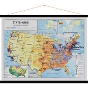 Reproduction carte scolaire Etats-Unis 1900