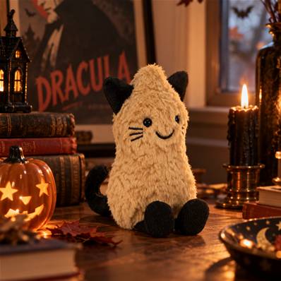 Peluche Jellycat amuseables peanut cat outfit