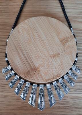Collier toureg argent Célébra perles d' onyx et argent