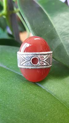 Bague touareg ronde cornaline