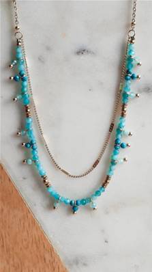 Collier petites pierres en amazonite