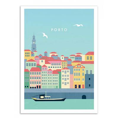 Affiche Porto Portugal 30x40cm Katinka Reinke