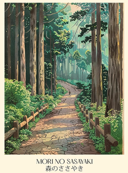 Affiche Allée forêt japonais 30cm x 40 cm