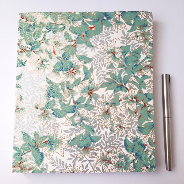 Carnet en papier japonais motifs Fleurs de Jade