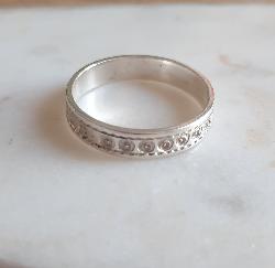 Anneau Touareg Argent Motifs Ronds � Bague Ethnique Taille 59
