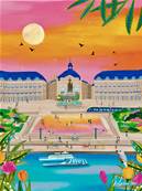 Affiche Miroir d'Eau de Bordeaux chappe Colore en Nouvelle-Aquitaine 30x40 Nolwen