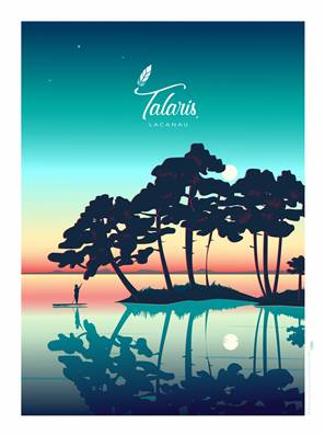 Affiche Lacanau Talaris Plume39 30x40cm