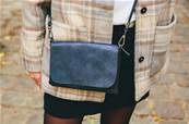 Sac pochette besace bandoulière bleu 15x21cm