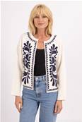 Gilet blanc motifs ethniques