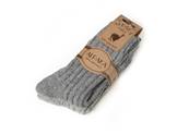 Chaussettes double Laine et Alpaga gris et gris foncé 35-38