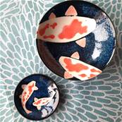 Bol japonais carpe Koi 14,5 cm x 4 cm
