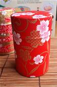Bo�te � th� m�tal japonaise rouge fleur roses 100 gr