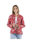 Veste indienne matelassée réversible rouge