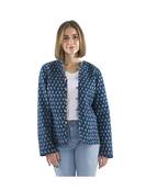 Veste indienne matelassée réversible marine
