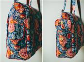 Sac de voyage bleu artisanat indien 42x35x13 cm