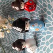 Poupée kokeshi petit modèle bleu 5 cm
