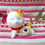 Chat couch avec collier grelot
