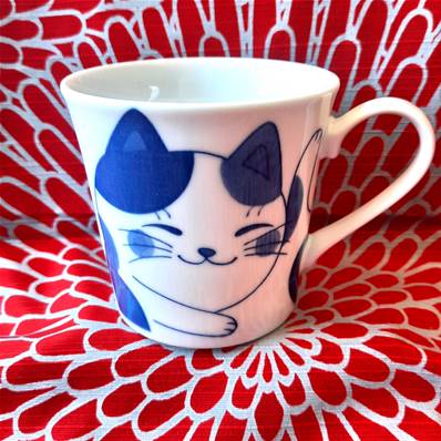 Tasse japoanise chat bleu