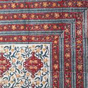 Tenture indienne block print 270x225 cm – Rouge et ocre